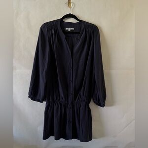 Amanda Uprichard Tunic Mini Shirt Dress Size M 100% Silk Drop Waist Button Front